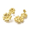 PVD Vacuum Plating 304 Stainless Steel Textured Flower Stud Earrings for Women EJEW-S227-49G-2