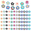   600Pcs 12 Colors Handmade Polymer Clay Cabochons Flower CLAY-PH0001-46-1