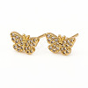 Brass Stud Earrings EJEW-L247-04G-1