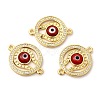 Rack Plating Real 18K Gold Plated Brass Micro Pave Clear Cubic Zirconia Connector Charms ZIRC-L102-03G-2