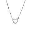 S925 Silver Micro-Inlaid Zircon Heart Necklace KV2333-1