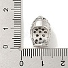 Brass Micro Pave Black Cubic Zirconia Beads ZIRC-P119-01P-3