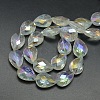 Electroplate Crystal Glass Teardrop Beads Strands X-EGLA-F067A-01-2