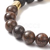 2Pcs 2 Style Dyed Natual & Synthetic Mixed Gemstone Beaded Stretch Bracelets Set BJEW-JB09325-4