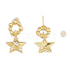Cubic Zirconia Star Dangle Earrings EJEW-N011-78-3