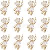 CHGCRAFT 12Pcs Brass Clear Cubic Zirconia Charms KK-CA0003-22-1