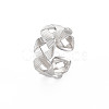 304 Stainless Steel Hollow Open Cuff Ring for Women RJEW-S405-238P-3