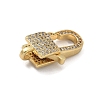 Brass Micro Pave Cubic Zirconia Lobster Claw Clasps KK-M300-04G-03-2