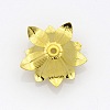 Brass 3D Flower Bead Caps X-KK-O038-03G-2