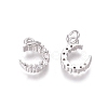 Brass Micro Pave Clear Cubic Zirconia Charms X-ZIRC-I036-02P-1