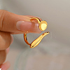 French Geometric Irregular Brass Cuff Ring for Women Daily Party Banquet Wear IC3441-1