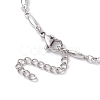 Non-Tarnish 304 Stainless Steel Bar Link Chain Anklets AJEW-AN00602-01-4