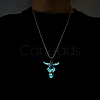 Alloy Ox Head Pendant Necklace with Stainless Steel Chains JN1135C-5
