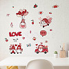 8 Sheets 8 Styles Valentine's Day PVC Waterproof Wall Stickers DIY-WH0345-065-6