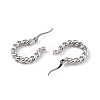 Brass Twist Hoop Earrings for Women EJEW-L234-088P-3
