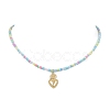 Golden Brass Heart Pendant Necklace NJEW-JN04530-3