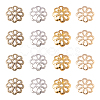 1600Pcs 4 Colors 8-Petal Iron Bead Caps IFIN-CJ0001-64-4