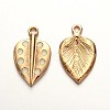 Light Gold Plated Alloy Enamel Leaf Pendants ENAM-J543-05KCG-1