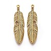 Tibetan Style Alloy Feather Big Pendants X-TIBEP-A12720-AG-RS-1