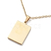 304 Stainless Steel Rectangle Pendant Necklace with Box Chains for Women NJEW-I123-02A-3