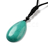 Synthetic Turquoise Pendant Necklace with Nylon Cord for Women NJEW-L464-A03-2