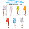 Globleland 28Pcs 7 Colors Plastic Bear Paper Clips AJEW-GL0001-89-2