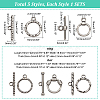 DICOSMETIC 5 Sets 5 Style  304 Stainless Steel Toggle Clasps STAS-DC0008-15-4