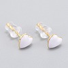 Brass Enamel Stud Earrings EJEW-L231-65D-1