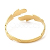 Ion Plating(IP) 304 Stainless Steel Feather Cuff Bangles BJEW-L682-025G-2