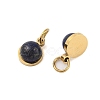 Ion Plating(IP) Natural Lapis Lazuli Half Round Charms with Jump Ring STAS-A097-05G-12-2