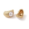 304 Stainless Steel ABS Imitation Pearl Stud Earrings for Women EJEW-B048-01G-01-2