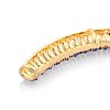 Golden Tone Alloy Rhinestone Enamel Curved Tube Beads RB-J265-02G-3
