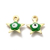 304 Stainless Steel Evil Eye Enamel Charms STAS-G302-04G-2