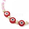 3Pcs 3 Color Evil Eye Lampwork & Glass Seed Braided Bead Bracelets Set BJEW-JB09574-4