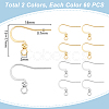 Unicraftale 120Pcs 2 Colors 304 Stainless Steel French Earring Hooks STAS-UN0054-45-3
