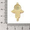 Rack Plating Brass Micro Pave Clear Cubic Zirconia Hamsa Hand Links Connector Charms KK-K385-118G-4