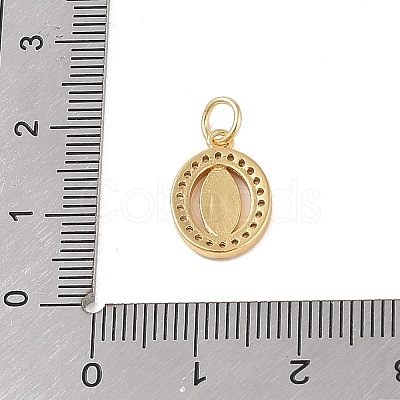 Brass Micro Pave Clear Cubic Zirconia Charms KK-E111-32G-G-1