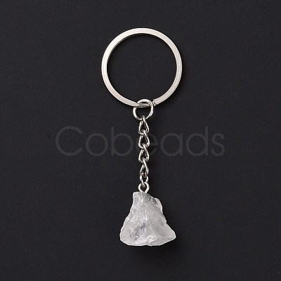 Natural Quartz Crystal Keychain G-E155-04P-01-1