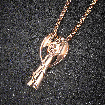 Stainless Steel Angel Pendant Necklaces for Women WQ2654-4-1