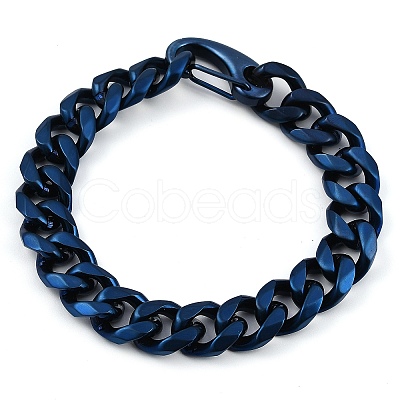 304 Stainless Steel Cuban Link Chain Bracelets for Men BJEW-B102-03BL-1