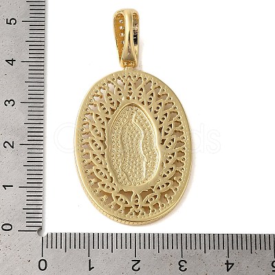 Rack Plating Brass Micro Pave Clear Cubic Zirconia Pendants KK-C067-09G-03-1