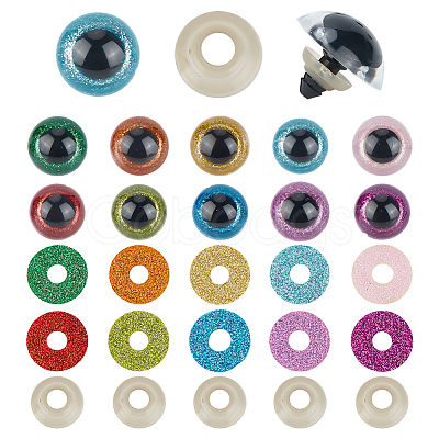 GOMAKERER 40 Sets 10 Colors Plastic Doll Craft Eyes DIY-GO0001-72-1