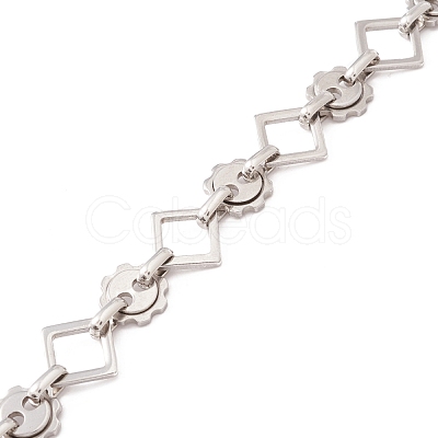 Non-Tarnish 304 Stainless Steel Rhombus & Sun Link Chains CHS-F017-11P-1