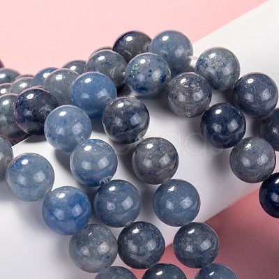 Dyed & Heated Natural Blue Aventurine Beads Strands G-F380-6mm-1