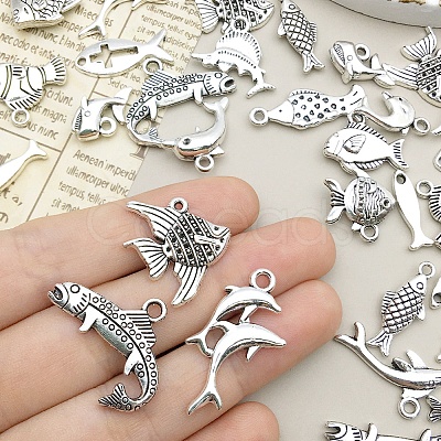 51Pcs Tibetan Style Alloy Pendants PW-WG9898A-01-1