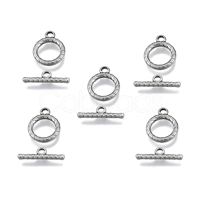 Non-Tarnish 201 Stainless Steel Toggle Clasps STAS-N099-36-1