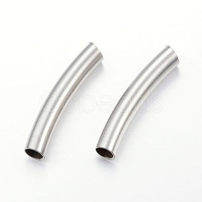 Tarnish Resistant 304 Stainless Steel Curved Tube Beads STAS-P128-02-1