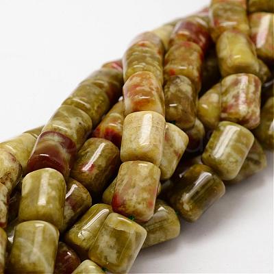 Column Natural Dragon Blood Jasper Beads Strands G-K070-11-1