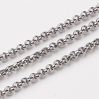 Tarnish Resistant 304 Stainless Steel Rolo Chains CHS-K001-99A-1