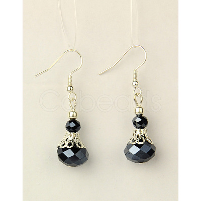 Dangle Glass Earrings EJEW-JE00779-1